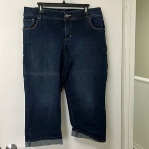 Lane Bryant Dark Blue was denim capris